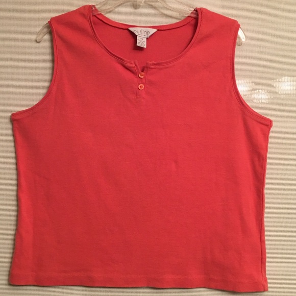 3/$15- ✨Outline Salmon Sleeveless Top✨ADD-ON ITEM $50➕✨ - Picture 1 of 6